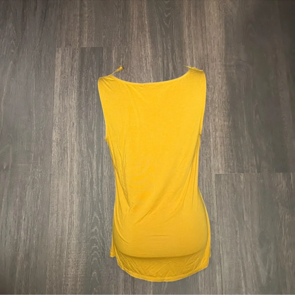 The Limited‎ Mustard Satin Cowl Neck Sleeveless Top